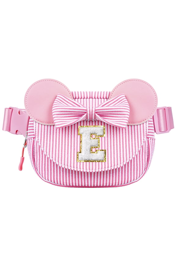 Birthday Gifts for 3 4 5 6 7 8 9 10 11 12 13 Year Old Kids Girls | Initial Fanny Pack for Girls Kid Gifts Personalized Belt Bag for Kids Girl | Pink E