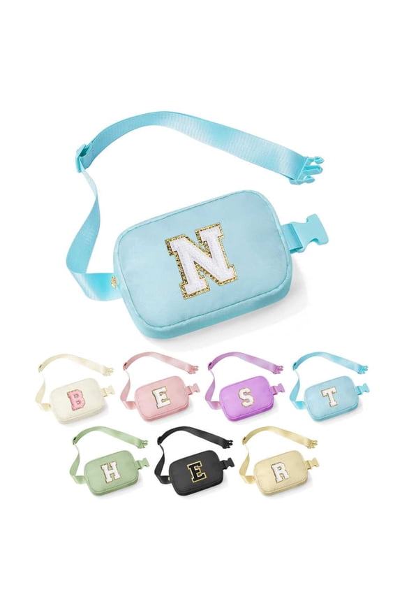 Birthday Gifts for 4 -14 Year Old Girls - Initial Fanny Pack Belt Bag Purse for Girls Teens Daughter Sister Niece, Personalized Trendy Stuff for Teen Girl Kids | Blue n