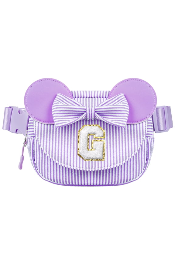 Birthday Gifts for 4 5 6 7 8 9 10 11 Year Old Girls Easter Gift for Girls Kids Daughter Personalized Initial Fanny Pack Belt Bag | Toddler Purse Gifts for Girl Purple G