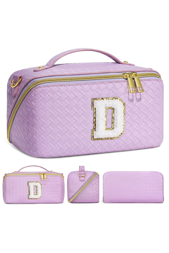 Cosmetic Bag Makeup Travel Bag, Small Makeup Bag with Zipper Adjustable Strap Travel Make Up Organizer Case Personalized Gifts for Women