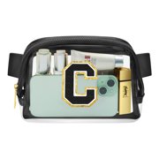 YOOLIFE Crossbody Bag for Girls Kids Fanny Bag Fanny Pack, Personalized Communion Gifts Birthday Gifts for Girls Sling Bag, White Initial Crossbody Bag Fanny Bag C