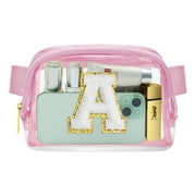 YOOLIFE Crossbody Bags for Women, Initial Belt Bag Fanny Pack Crossbody Bag for Women Pink Small Sling Bag Fleece Cross Body Bag for Women