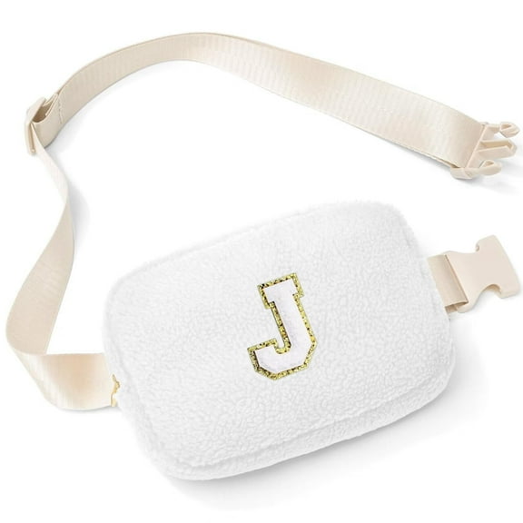 YOOLIFE Crossbody Bags for Women, Initial Belt Bag Fanny Pack Crossbody Bag for Women Pink Small Sling Bag Fleece Cross Body Bag for Women