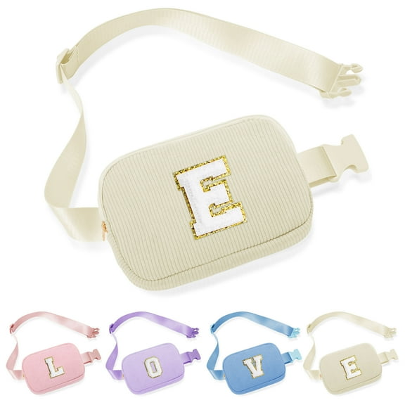 YOOLIFE Crossbody Bags for Women, Initial Corduroy Fanny Pack Crossbody Bag for Women Cross Body Bag for Women