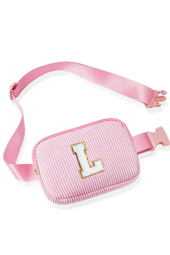 Initial Fanny Pack Waist Bag for Girls Personalized Travel Beach Belt Bag Stadium Bag Crossbody Bag Birthday Gifts for Girls Teens Kids