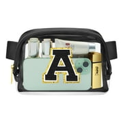 YOOLIFE Crossbody Bags for Women, Initial Fanny Bag Fanny Pack Crossbody Bag for Women Black Small Sling Bag Fleece Cross Body Bag for Women