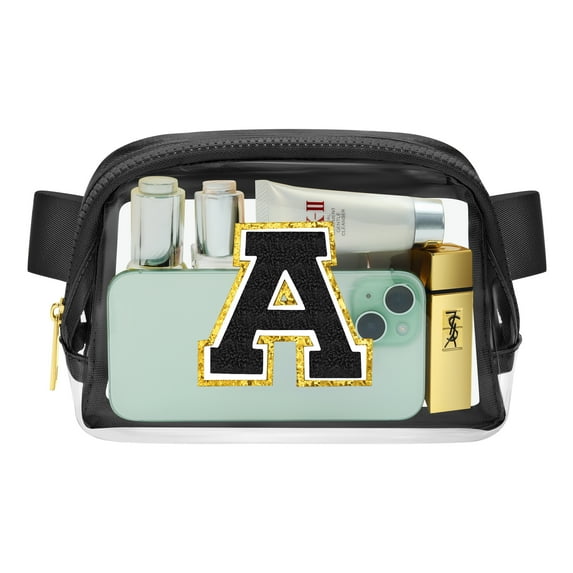 YOOLIFE Crossbody Bags for Women, Initial Fanny Bag Fanny Pack Crossbody Bag for Women Black Small Sling Bag Fleece Cross Body Bag for Women