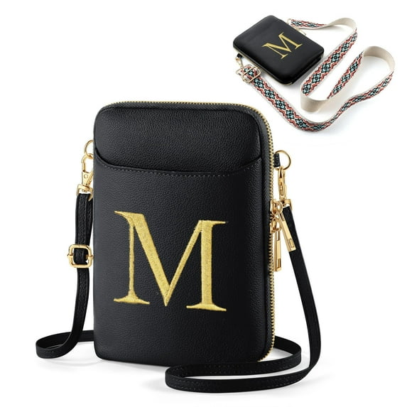 YOOLIFE Crossbody Bags for Women, Leather Initial Sling Bag Purses Phone Cross Body Shoulder Wallet Bag for Women Trendy Fanny Pack for Women