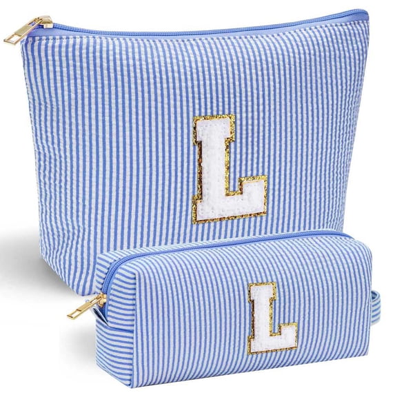 YOOLIFE Easter Gifts for Kids Girl Teens Girls - Travel Makeup Bag | Cute Travel Initial Makeup Bag | Birthday Gifts for Women | Birthday Gifts for Teens Girls | Gifts for Girls L