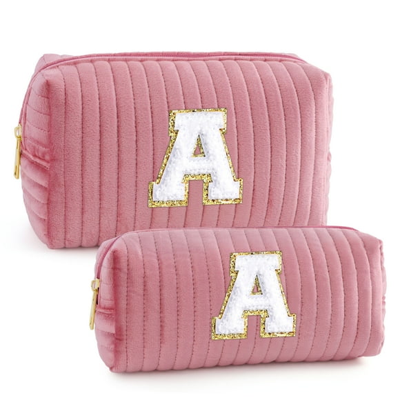 YOOLIFE Gifts for Women Girls - Birthday Gifts for Women Her Mom Teacher Friend Grandmother Daughter, Year Old Girl Gifts, Personalized Monogram Initial Blue Makeup Bag, Girls Makeup Toiletry Bag