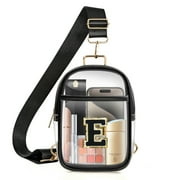 YOOLIFE Initial Clear Bag for Stadium Events, Clear Bag Stadium Approved Clear Crossbody Bag Clear Purse Clear Stadium Bag Gifts for Women