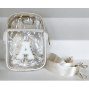 YOOLIFE Initial Clear Bag for Stadium Events, Clear Bag Stadium Approved Clear Crossbody Bag Clear Purse Clear Stadium Bag Gifts for Women