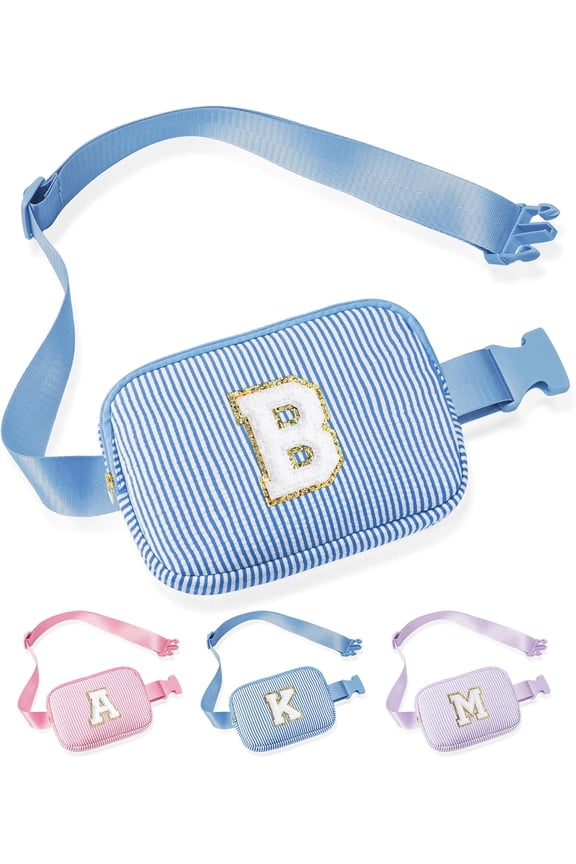 Initial Crossbody Bag Belt Bag | Fanny Pack Birthday Gifts for Daughter Sister Friends | Gifts for Girls Teen Girls | Personalized Gifts for Women | Belt Bag Fanny Pack for Girls | Blue B