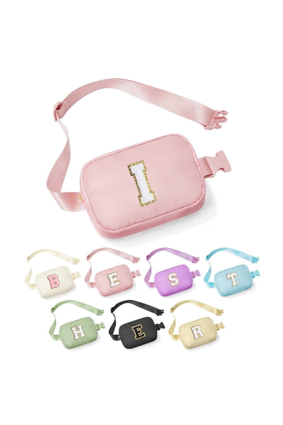 Initial Crossbody Bags for Women - Belt Bag Fanny Packs for Women Cross Body Bag Sling Bag Black Small Waist Packs Mothers Day Gifts Travel Accessories Monogrammed Gifts i