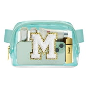 YOOLIFE Initial Fanny Bag, Crossbody Bags Women, Fanny Packs for Women Cross Body Bag Blue Small Waist Packs Travel Everywhere Fanny Bag Monogram Crossbody Bag M