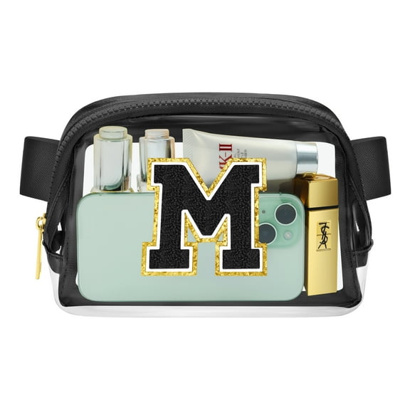 YOOLIFE Initial Fanny Bag for Women, Crossbody Bags for Women Fanny Pack Cross body Bag for Women Black Letter Everywhere Fanny Bag Monogrammed Crossbody Bag M