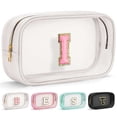 thumbnail image 1 of YOOLIFE Initial Make Up Bag Travel Toiletry Bag, Clear Makeup Bag Preppy Cosmetic Bags Organizer Travel Essentials Gifts for Women Teen Girlfriend Teacher Mom Brithday Mothers Day Gifts, Large, White, 1 of 7