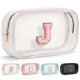 thumbnail image 1 of YOOLIFE Initial Make Up Bag Travel Toiletry Bag, Clear Makeup Bag Preppy Cosmetic Bags Organizer Travel Essentials Gifts for Women Teen Girlfriend Teacher Mom Brithday Mothers Day Gifts, Large, White, 1 of 7