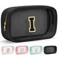 thumbnail image 1 of YOOLIFE Initial Make Up Bag Travel Toiletry Bag for Women, Clear Makeup Bag Organizer Cosmetic Bags Travel Essentials Gifts for Women Teen Girlfriend Teacher Mom Birthday Mothers Day Gifts Black I, 1 of 7