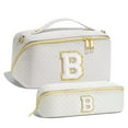 thumbnail image 1 of YOOLIFE Initial Makeup Bag Cosmetic Bag, Monogram Travel Makeup Bag with Zipper Makeup Bag Cute Skincare Bag Travel Essentials Personalized Gifts for Women, 1 of 7