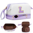 thumbnail image 1 of YOOLIFE Initial Makeup Bag for Women Travel Cosmetic Bag Makeup Organizer Bag Cute Makeup Bag Waterproof Toiletry Bag Personalized Gifts for Women, 1 of 7
