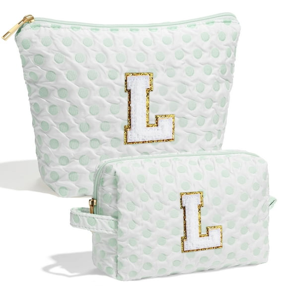 YOOLIFE Make Up Bag for Women, Initial Make Up Case for Women, Personalized Cosmetic Travel Bag for Women Monogrammed Makeup Bag