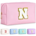 thumbnail image 1 of YOOLIFE Makeup Organizer - Initial Makeup Bag, Desk Organizer Small Cosmetic Bag Desktop Cosmetic Organiser (Pink N), 1 of 7