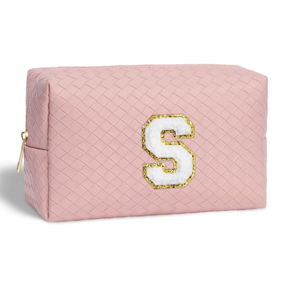 YOOLIFE Personalized Gifts Monogram Makeup Bag, Travel Makeup Bag Cosmetic Bags for Women Makeup Organizer Bag Pink Makeup Bag Gifts for Women Girls