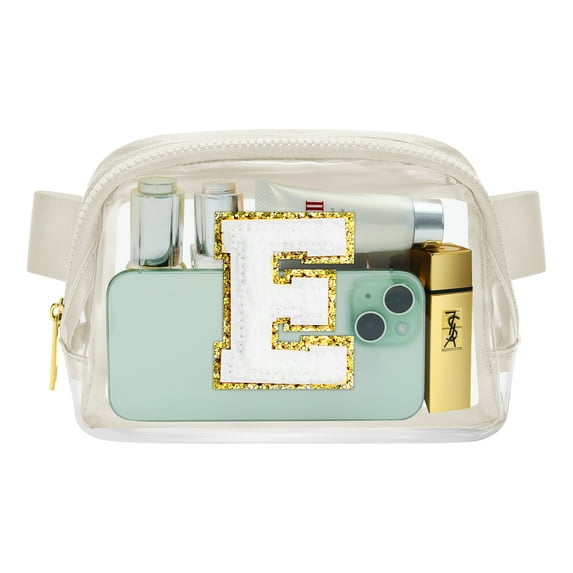 YOOLIFE Personalized Gifts for Women, Cross Body Bag for Woman, Initial Fanny Bag White Fanny Pack Crossbody Bags for Women Travel Gifts for Women E