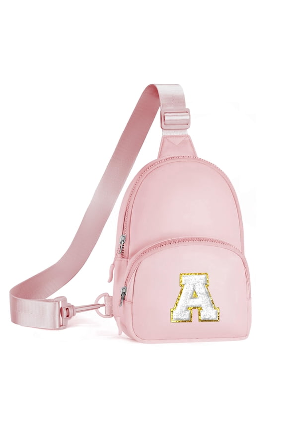 Sling Bag for Girls - Birthday Gifts for 9 - 13 Year Old Girl, Birthday Gifts for Girl Daughter Sister, Initial Cross Bags for Girls Women Sling Belt Bag Purse(Pink a)