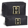 thumbnail image 1 of YOOLIFE Small Cosmetic Bags for Women, White Initial Makeup Bag Travel Makeup Bag Travel PU Leather Waterproof Toiletry Bag Gifts for Women Girls, 1 of 6