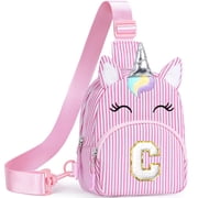 Unicorn Initial Crossbody Bags for Women, Travel Sling Gift Bag for Her, Backpack, Birthday Gifts for Women, Travel Esse