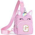 thumbnail image 1 of Yoolife Unicorn Initial Crossbody Bags for Girls Women, Sling Gift Bag for Kids, Backpack, Birthday Gifts for Girls, Travel Essentials, Pink, G, 1 of 8