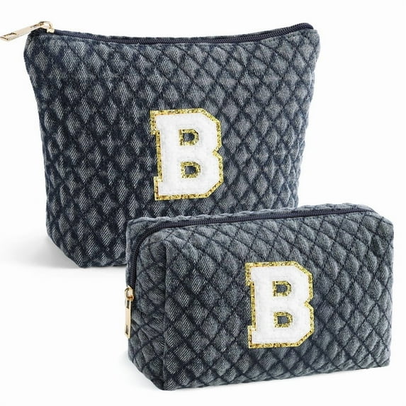 YOOLIFE Teen Girl Gifts - Birthday Gifts for Women Her Female Personalized Initial Checkered Makeup Bag Make Up Bag for Girls Teen Girl Gifts Trendy Stuff Cool Preppy Stuff Unique Teacher Gifts Ideas