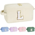 thumbnail image 1 of YOOLIFE Teen Girl Gifts Trendy Stuff - Birthday Gifts for Teen Girls Bridesmaid Proposal Gifts Bride Gifts Toiletry Bag Letter Makeup Bags Skincare Bag Granddaughter Sister Gifts White Letter L, 1 of 8