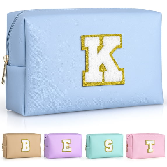 YOOLIFE Teen Girl Gifts Trendy Stuff, Blue Small Makeup Bag Preppy Stuff for Girls Personalized Birthday Gifts for Girls Daughter (Sky Blue K)