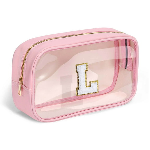 YOOLIFE Travel Make up Bag for Women, Pink Makeup Bag Organizer Clear Toiletry Bags for Traveling Women Cosmetic Bags with Zipper Birthday Gifts for Women