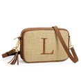 thumbnail image 1 of YOOLIFE Woven Crossbody Bag Gifts for Women Initial Travel Crossbody Bags Personalized Birthday Summer Vacation Gifts for Women Her Friends, 1 of 7