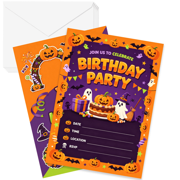 YOOMA Children Birthday Invitations Fill-Able with Envelopes 20 Count 5x7