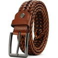thumbnail image 1 of YOORAN Men's Leather Braided Belt Golf Belt 1 3/8" Braided Belt Casual Jeans with Gift Box, 1 of 6