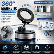 Universal Phone Vacuum Magnetic Holder, 360 Rotation Strong Suction for Car & Mirror