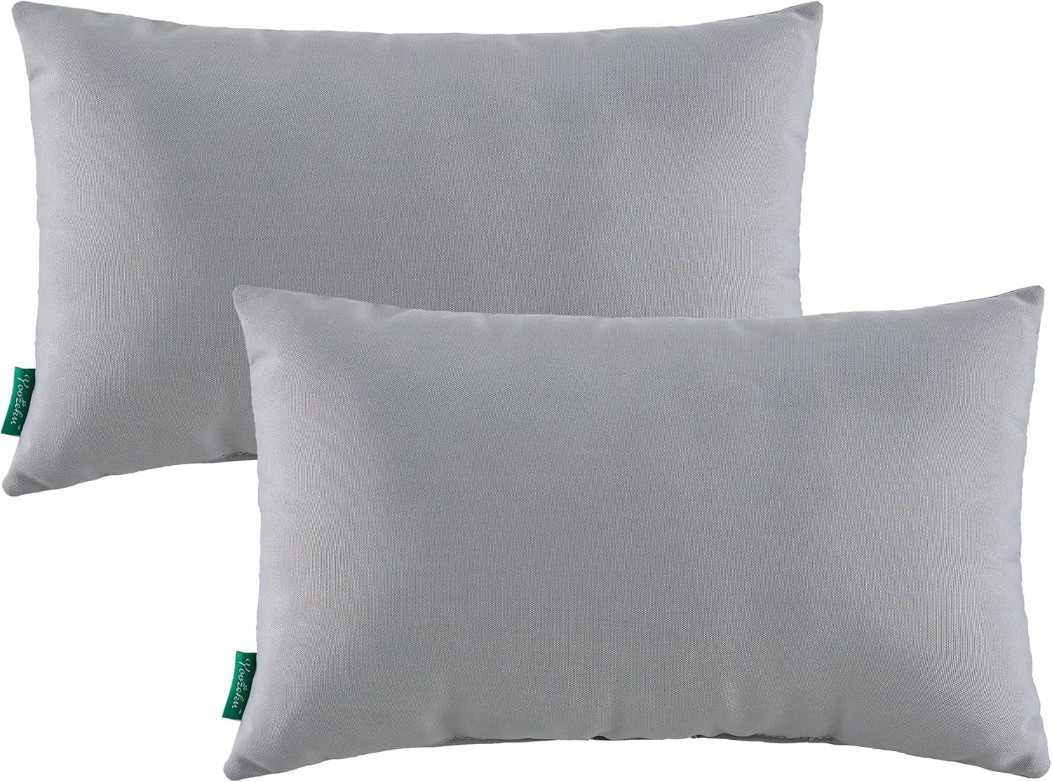 YOOZEKU Indoor Outdoor Lumbar Pillows,Waterproof Outdoor Pillows Set of 2 for Patio Furniture,12x20 Inch,Grey
