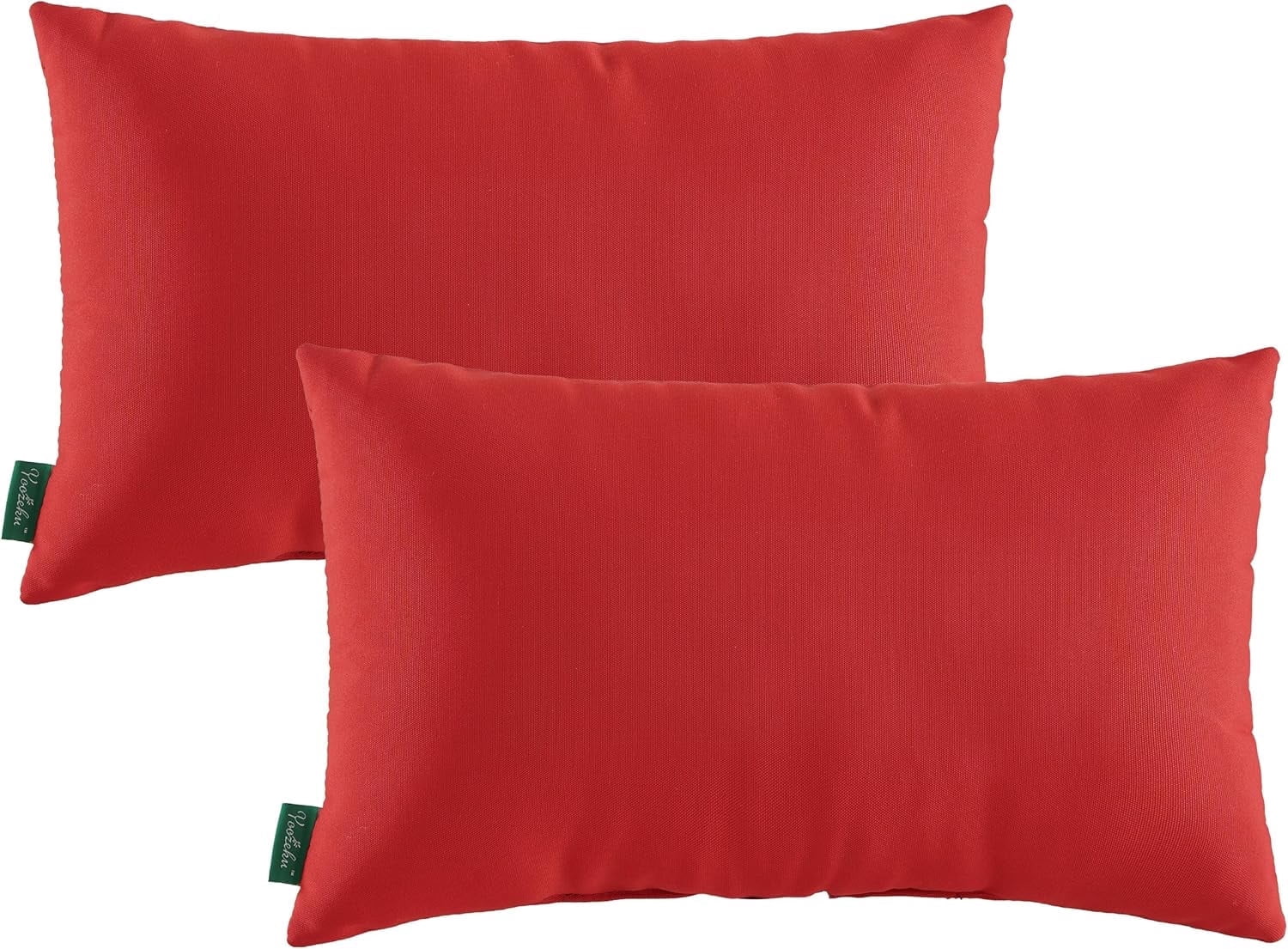 YOOZEKU Indoor Outdoor Lumbar Pillows,Waterproof Outdoor Pillows Set of 2 for Patio Furniture,12x20 Inch,Red