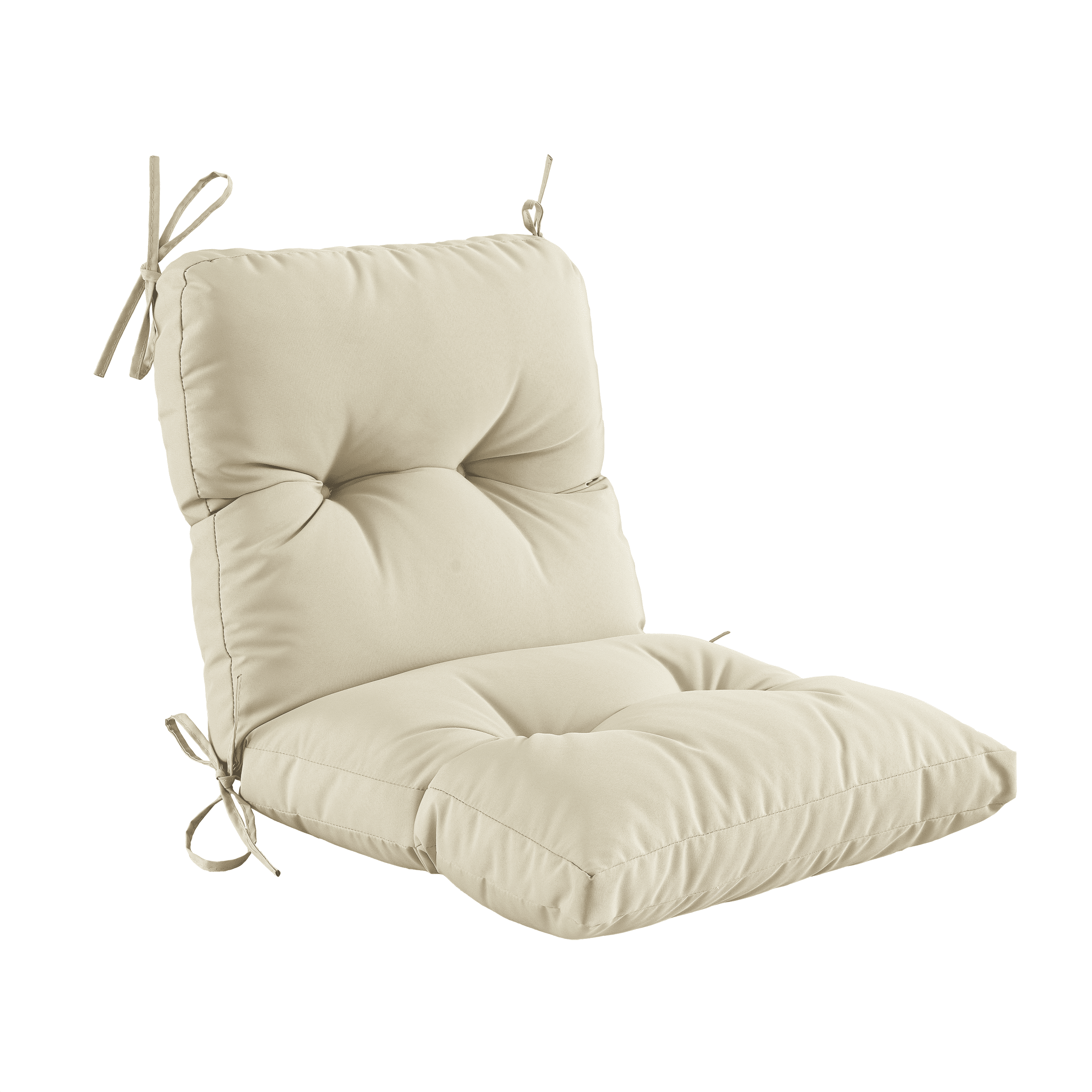 YOOZEKU Outdoor Indoor Seat Back Chair Cushion,Waterproof Tufted Patio Chair Cushion with Ties for Lawn Outdoor Furniture,Adirondack,Rocking Chair, Beige
