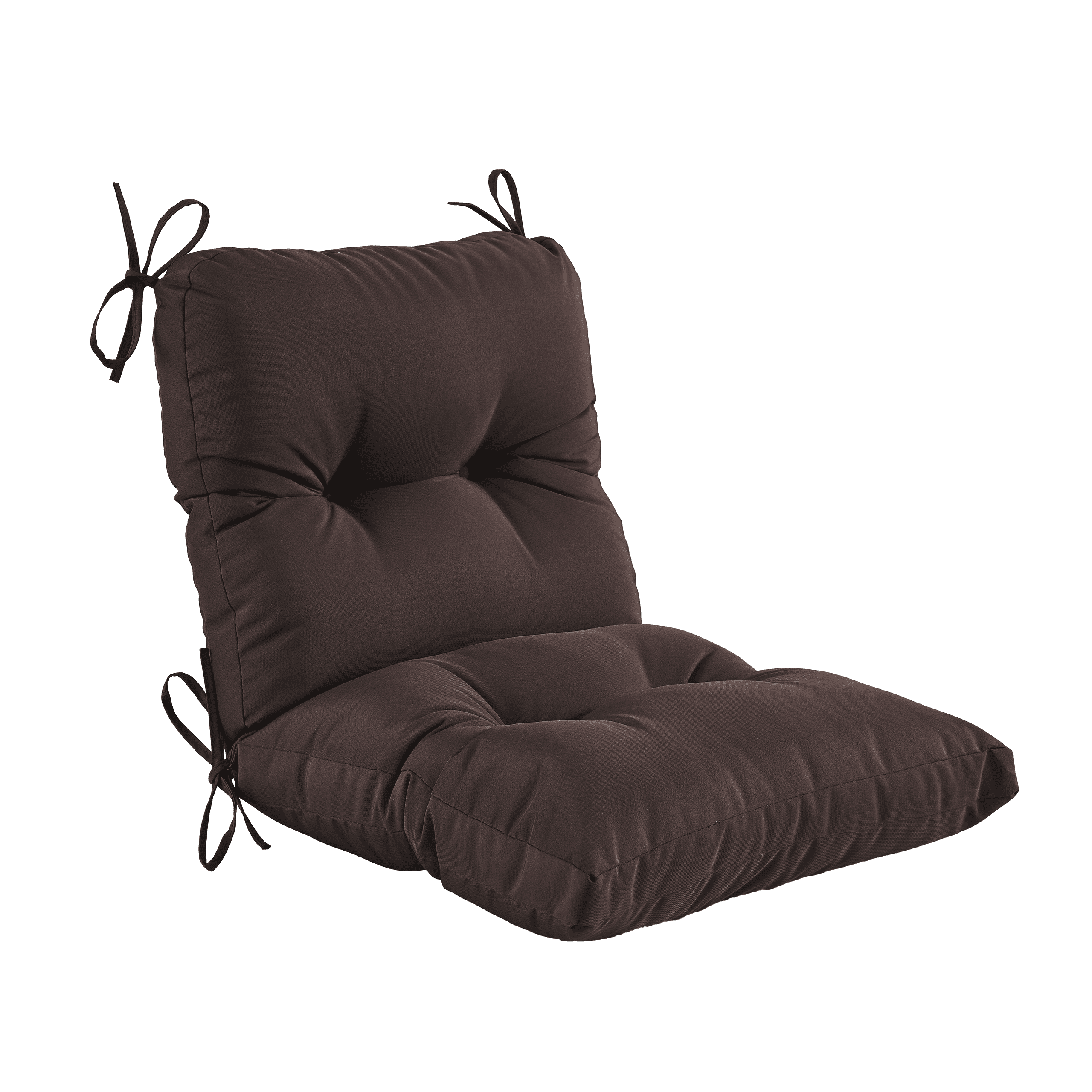 YOOZEKU Outdoor Indoor Seat Back Chair Cushion,Waterproof Tufted Patio Chair Cushion with Ties for Lawn Outdoor Furniture,Adirondack,Rocking Chair, Coffee
