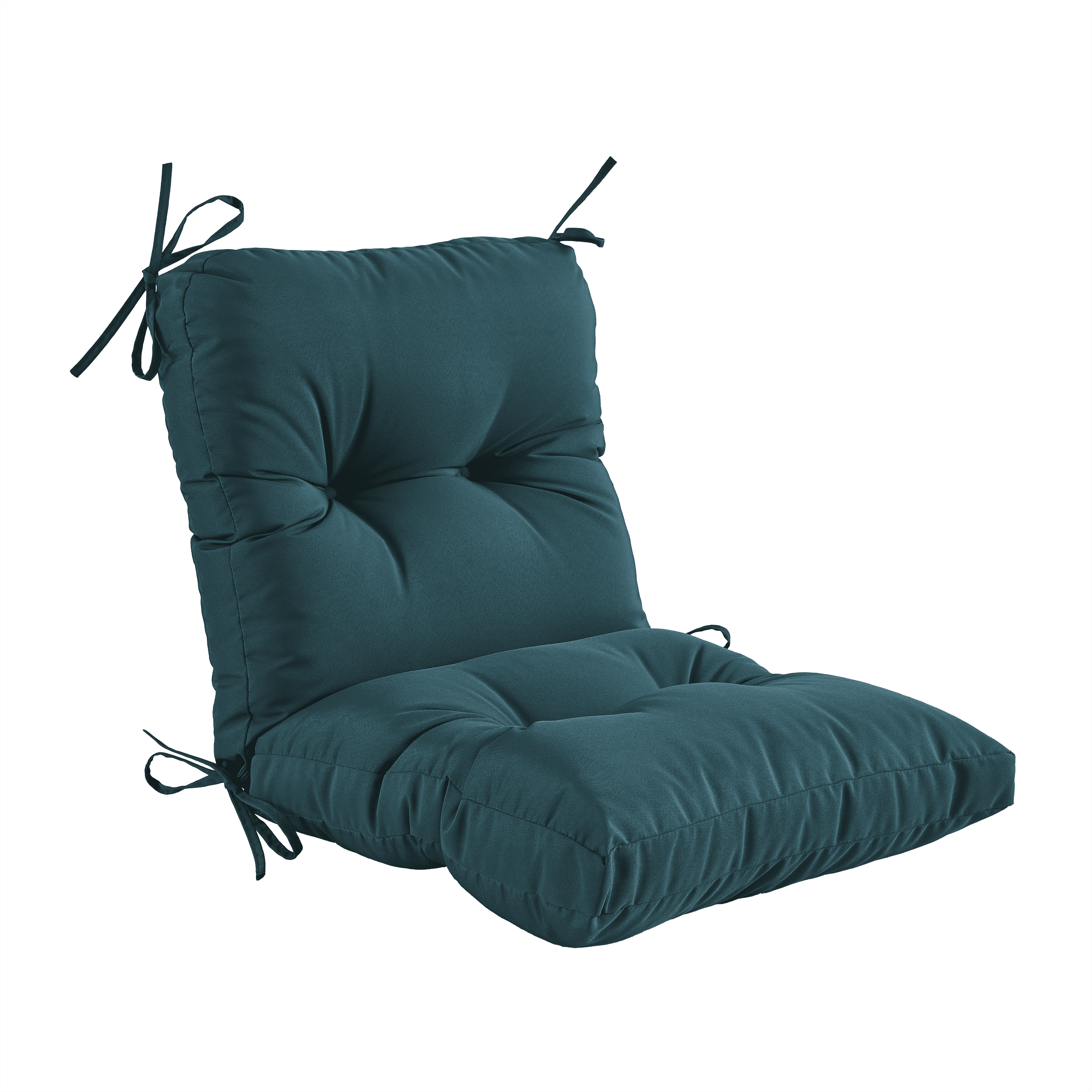 YOOZEKU Outdoor Indoor Seat Back Chair Cushion,Waterproof Tufted Patio Chair Cushion with Ties for Lawn Outdoor Furniture,Adirondack,Rocking Chair, Dark Green