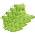 thumbnail image 1 of YOOZEKU Outdoor Indoor Seat Back Chair Cushions Set of 4,Waterproof Tufted Lawn Dining Chair Cushions for Patio Furniture with Ties,42x21inch, Lime Green, 1 of 6