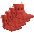 thumbnail image 1 of YOOZEKU Outdoor Indoor Seat Back Chair Cushions Set of 4,Waterproof Tufted Lawn Dining Chair Cushions for Patio Furniture with Ties,42x21inch, Red, 1 of 6