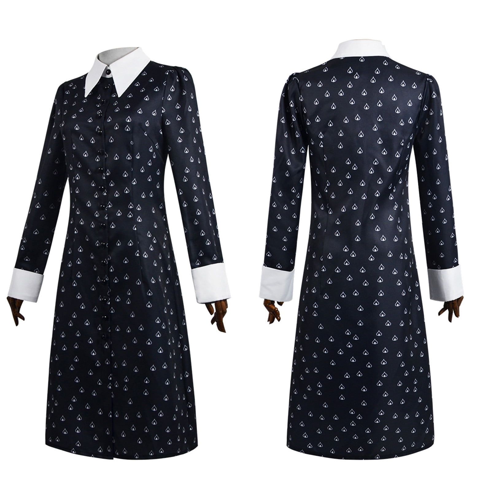 YOOZIO 1 Black Wednesday Costume Dress Long Sleeve Girls Dresses ...