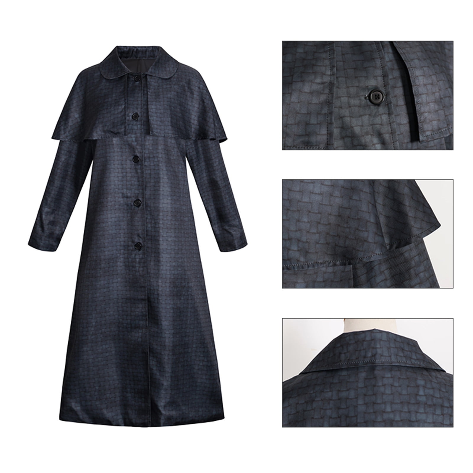 YOOZIO Black1 Wednesday S02 Jenna Ortega Cloak Shoulder Black Coat ...
